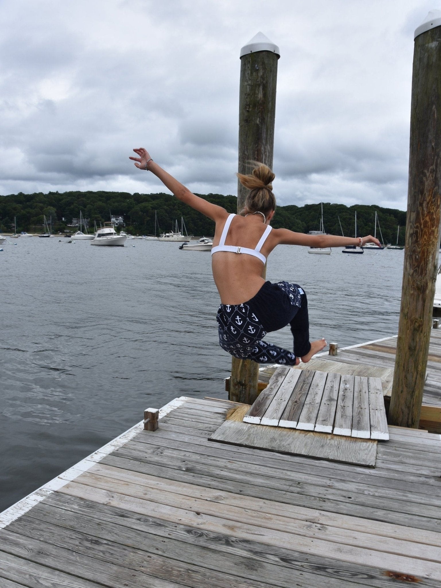 Towel Pants - Anchor Pattern - IN STOCK Fast Shipping - Beach, Swimming, Resortwear, Boys, Girls, Adults. - Paradise Towelwear