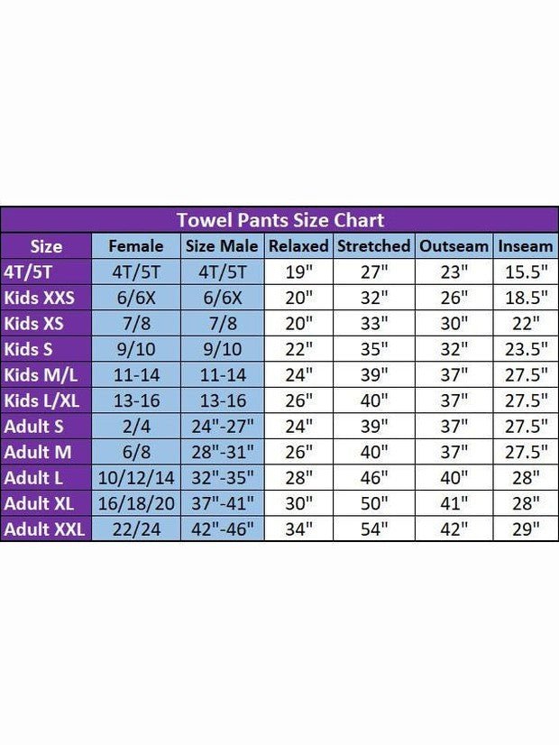 Towel Pants - Sailboat Pattern - IN - STOCK Fast Shipping - Beach, Swimming, Resortwear, Boys, Girls, Adults - Paradise Towelwear