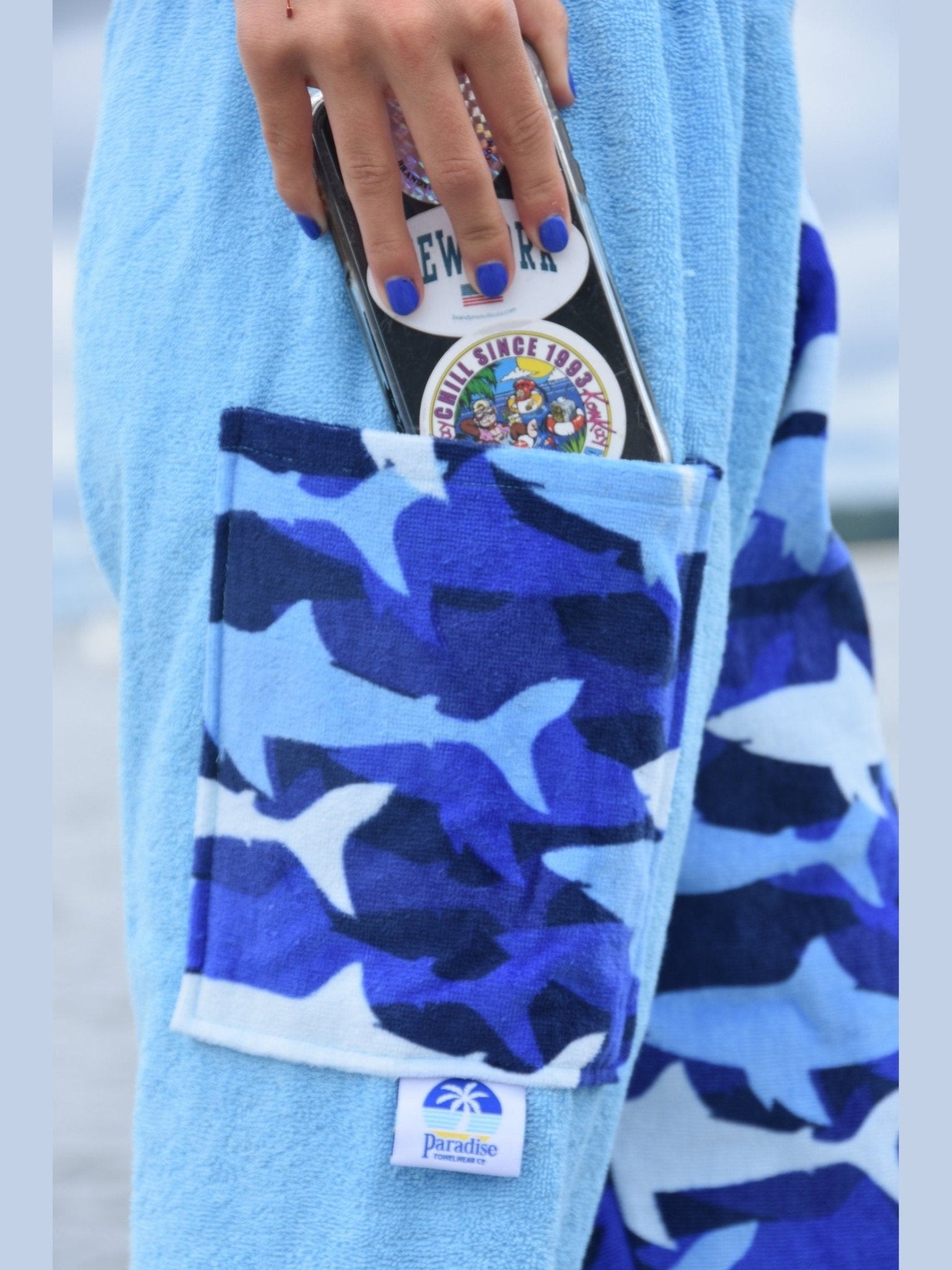 Towel Pants - Shark Pattern - IN - STOCK Fast Shipping - Beach, Swimming, Resortwear, Boys, Girls, Adults - Paradise Towelwear