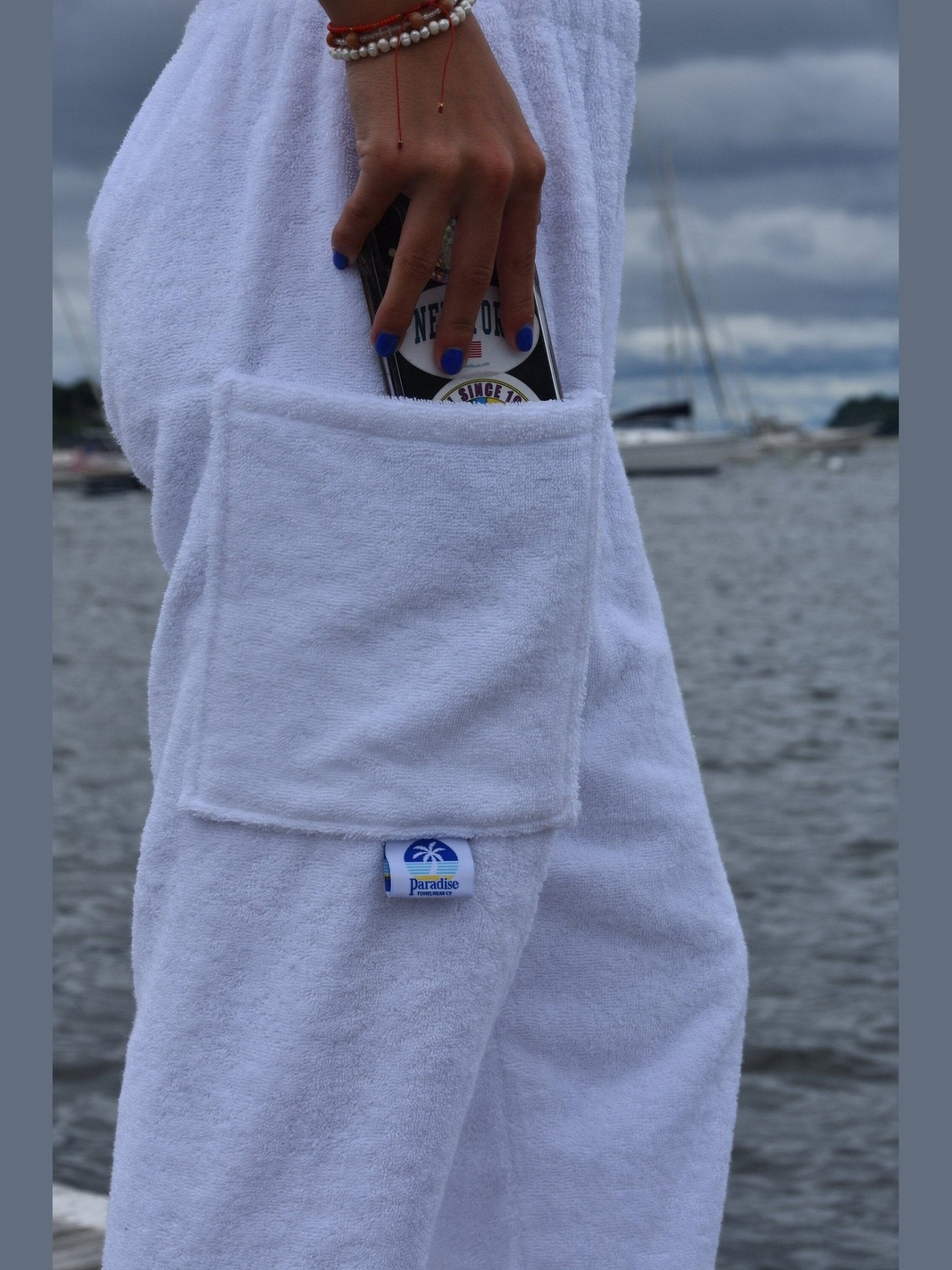 Towel Pants - White - IN STOCK Fast Shipping - Beach, Swimming, Resortwear, Boys, Girls, Adults. - Paradise Towelwear