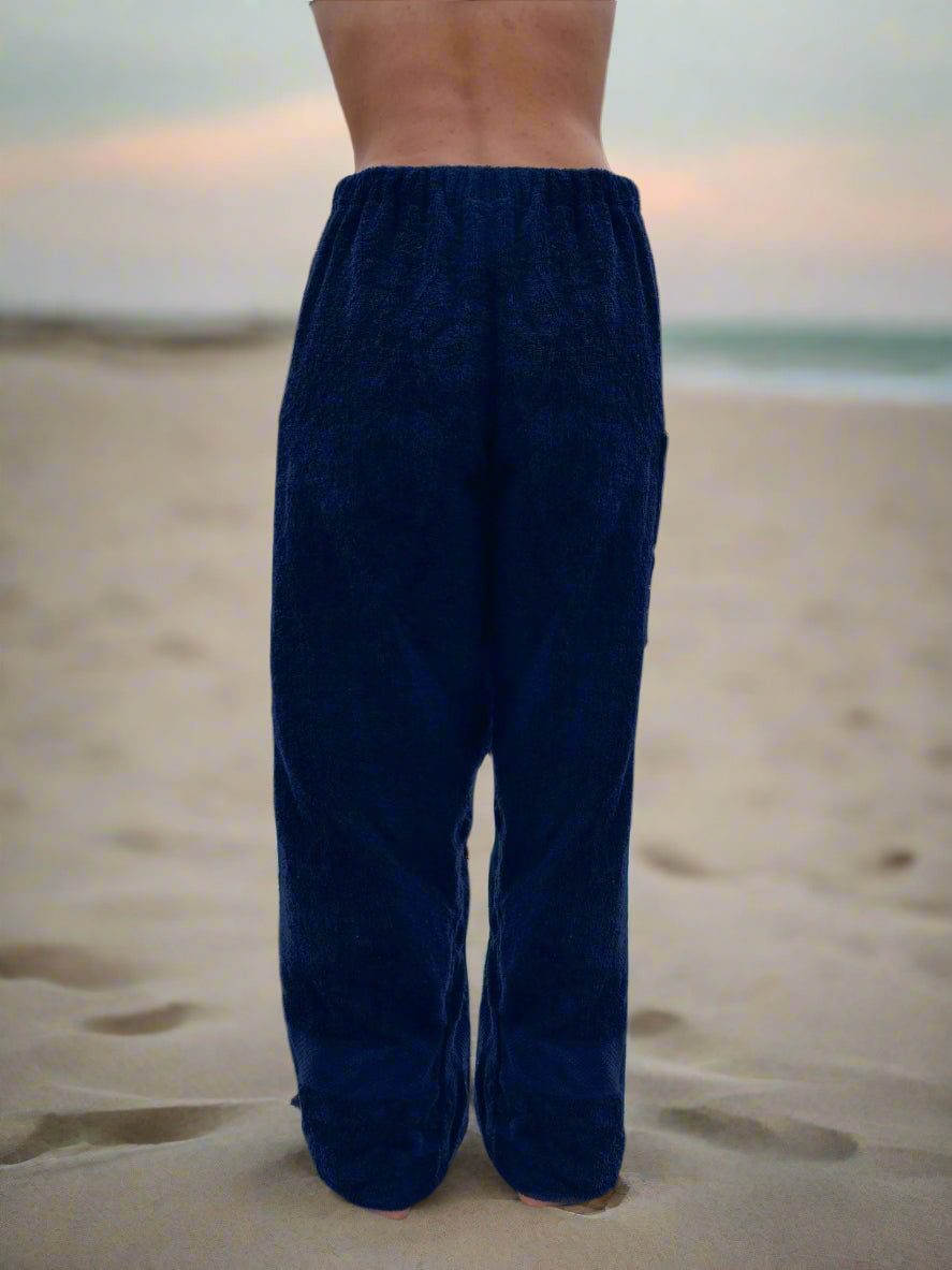 Towel Pants - Navy Blue - IN-STOCK Fast Shipping - Beach, Swimming, Resortwear, Boys, Girls, Adults