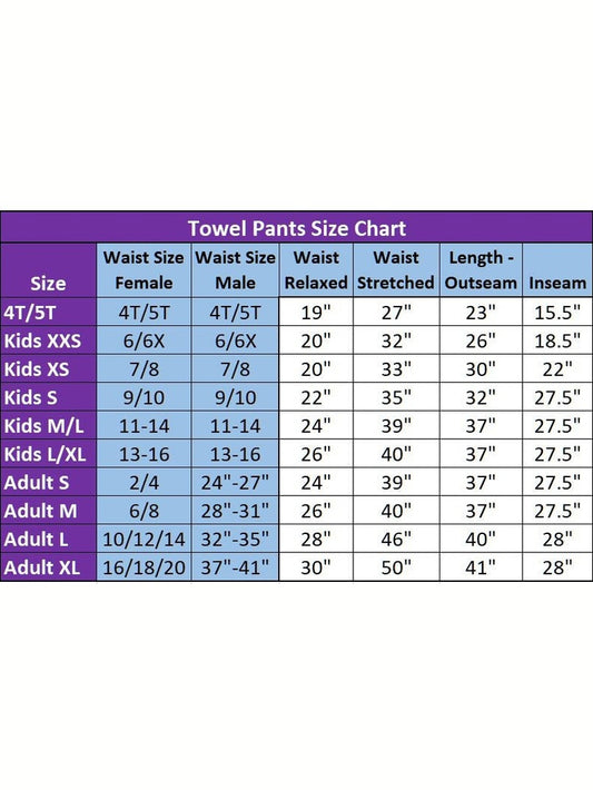Towel Pants - Smiley Face - IN-STOCK Fast Shipping - Beach, Swimming, Resortwear, Boys, Girls, Adults