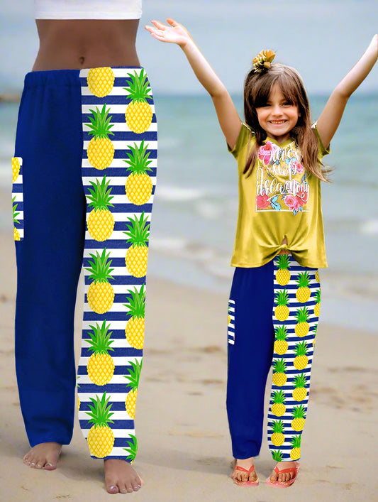 Towel Pants - Pineapple Pattern - IN STOCK Fast Shipping - Beach, Swimming, Resortwear, Boys, Girls, Adults.