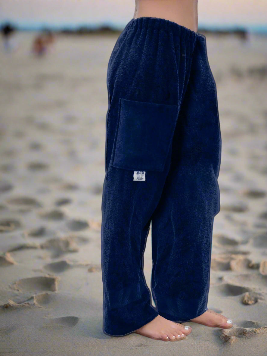 Towel Pants - Navy Blue - IN-STOCK Fast Shipping - Beach, Swimming, Resortwear, Boys, Girls, Adults