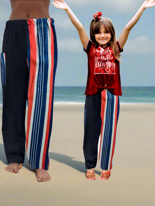 Towel Pants - Stripe Pattern - IN STOCK Fast Shipping - Beach, Swimming, Resortwear, Boys, Girls, Adults.
