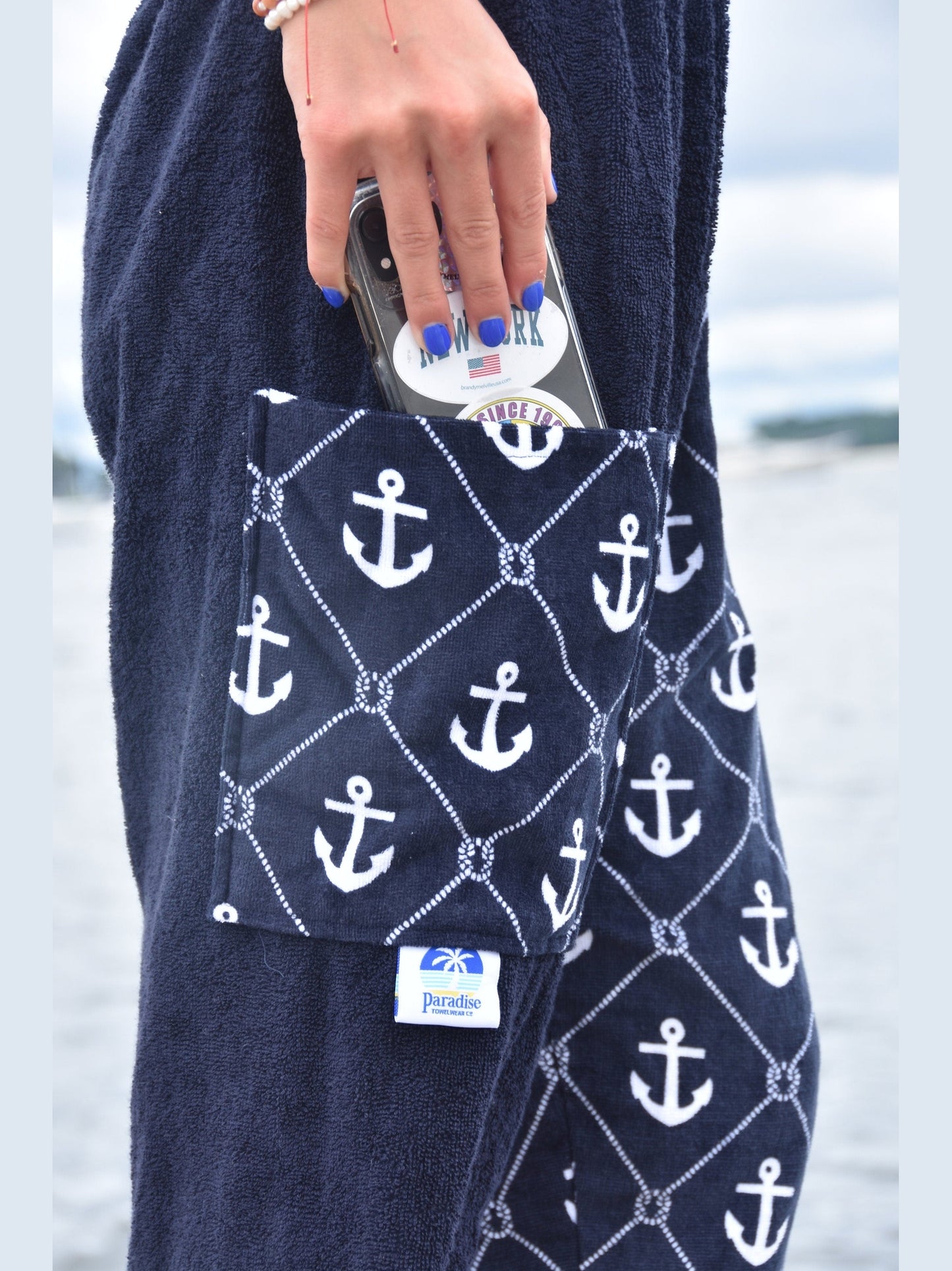 Towel Pants - Anchor Pattern - IN STOCK Fast Shipping - Beach, Swimming, Resortwear, Boys, Girls, Adults.