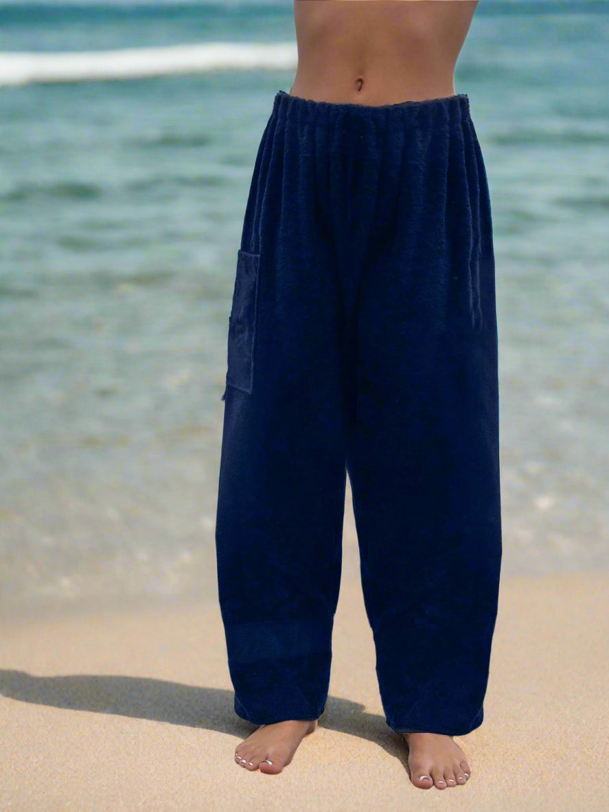 Towel Pants - Navy Blue - IN-STOCK Fast Shipping - Beach, Swimming, Resortwear, Boys, Girls, Adults