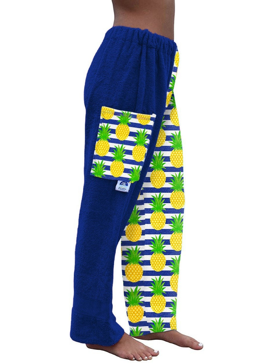 Towel Pants - Pineapple Pattern - IN STOCK Fast Shipping - Beach, Swimming, Resortwear, Boys, Girls, Adults.