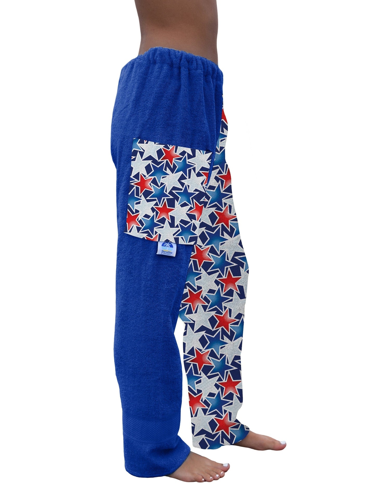 Towel Pants - Red White Blue Stars - IN-STOCK Fast Shipping - Beach, Swimming, Resortwear, Boys, Girls, Adults