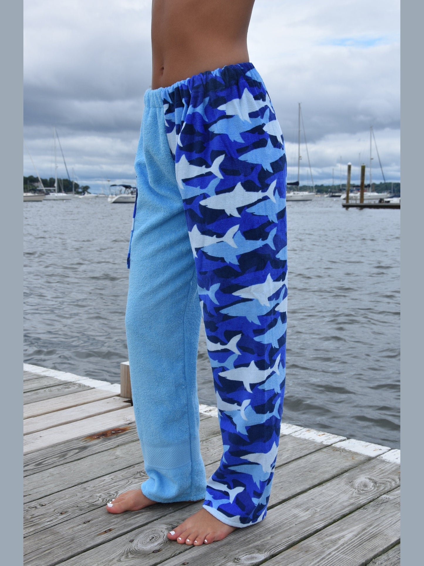 Towel Pants - Shark Pattern - IN-STOCK Fast Shipping - Beach, Swimming, Resortwear, Boys, Girls, Adults