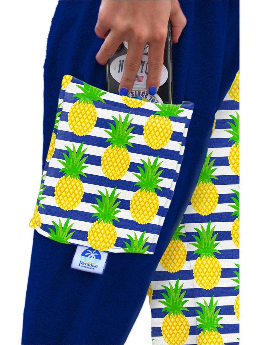 Towel Pants - Pineapple Pattern - IN STOCK Fast Shipping - Beach, Swimming, Resortwear, Boys, Girls, Adults.