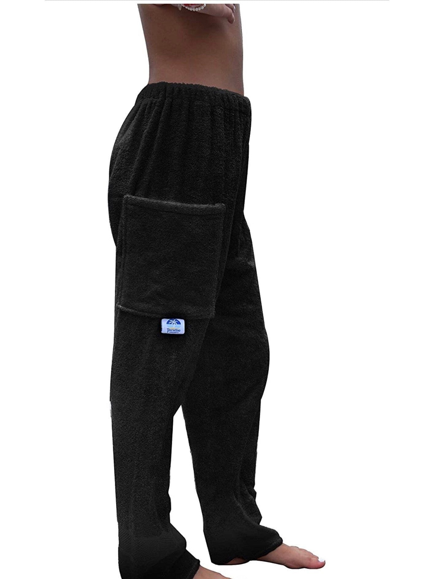 Towel Pants - Black - IN STOCK Fast Shipping - Beach, Swimming, Resortwear, Boys, Girls, Adults. - Paradise Towelwear