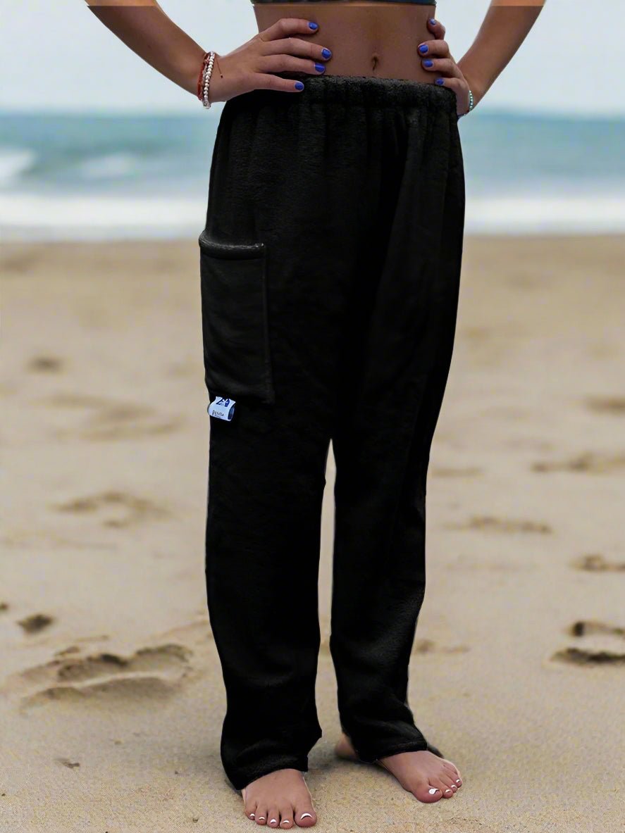 Towel Pants - Black - IN STOCK Fast Shipping - Beach, Swimming, Resortwear, Boys, Girls, Adults. - Paradise Towelwear