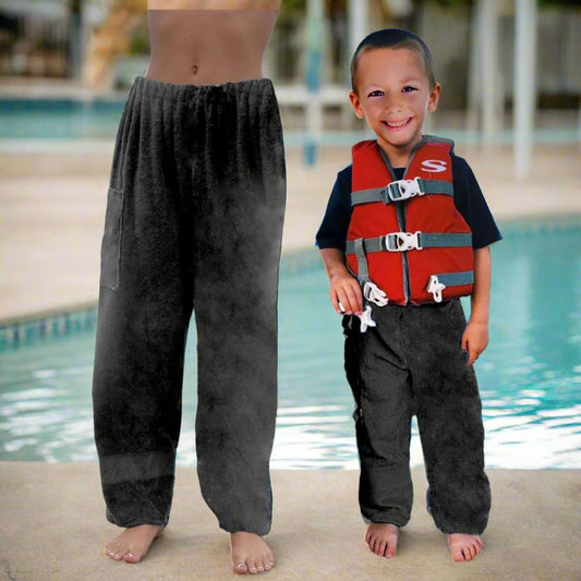 Towel Pants - CHARCOAL GREY - IN STOCK Fast Shipping - Beach, Swimming, Resortwear, Boys, Girls, AdultsTowel Pants - RED - IN STOCK Fast Shipping - Beach, Swimming, Resortwear, Boys, Girls, Adults - Paradise Towelwear