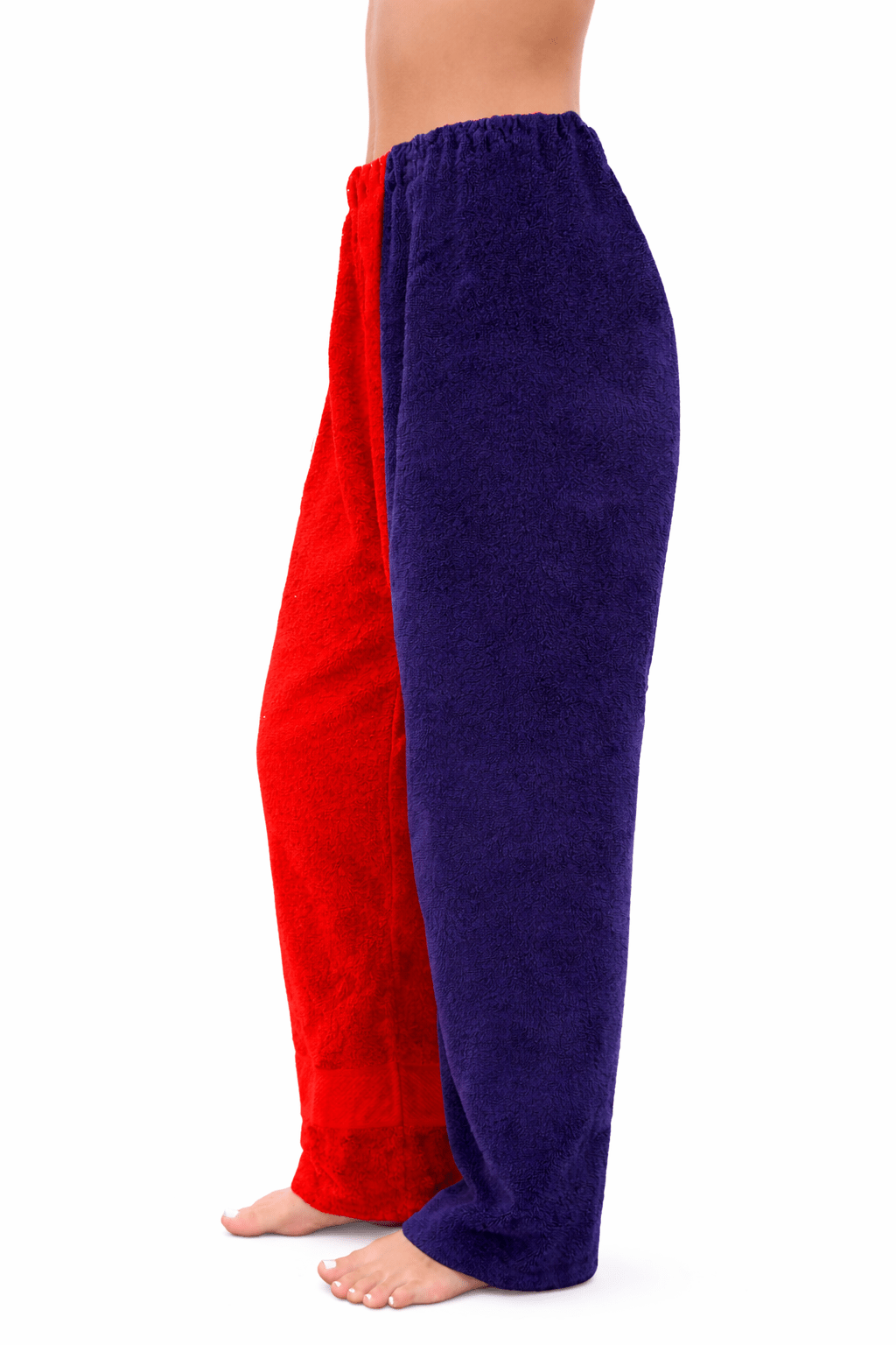 Towel Pants for Swimmers – IN STOCK Fast Shipping - Beach Coverup – Swim wear - Red & Navy - Paradise Towelwear