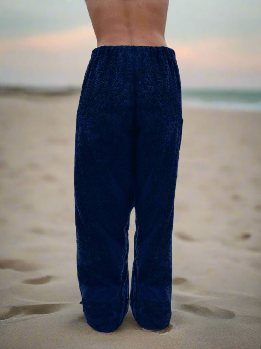 Towel Pants - Navy Blue - IN - STOCK Fast Shipping - Beach, Swimming, Resortwear, Boys, Girls, Adults - Paradise Towelwear