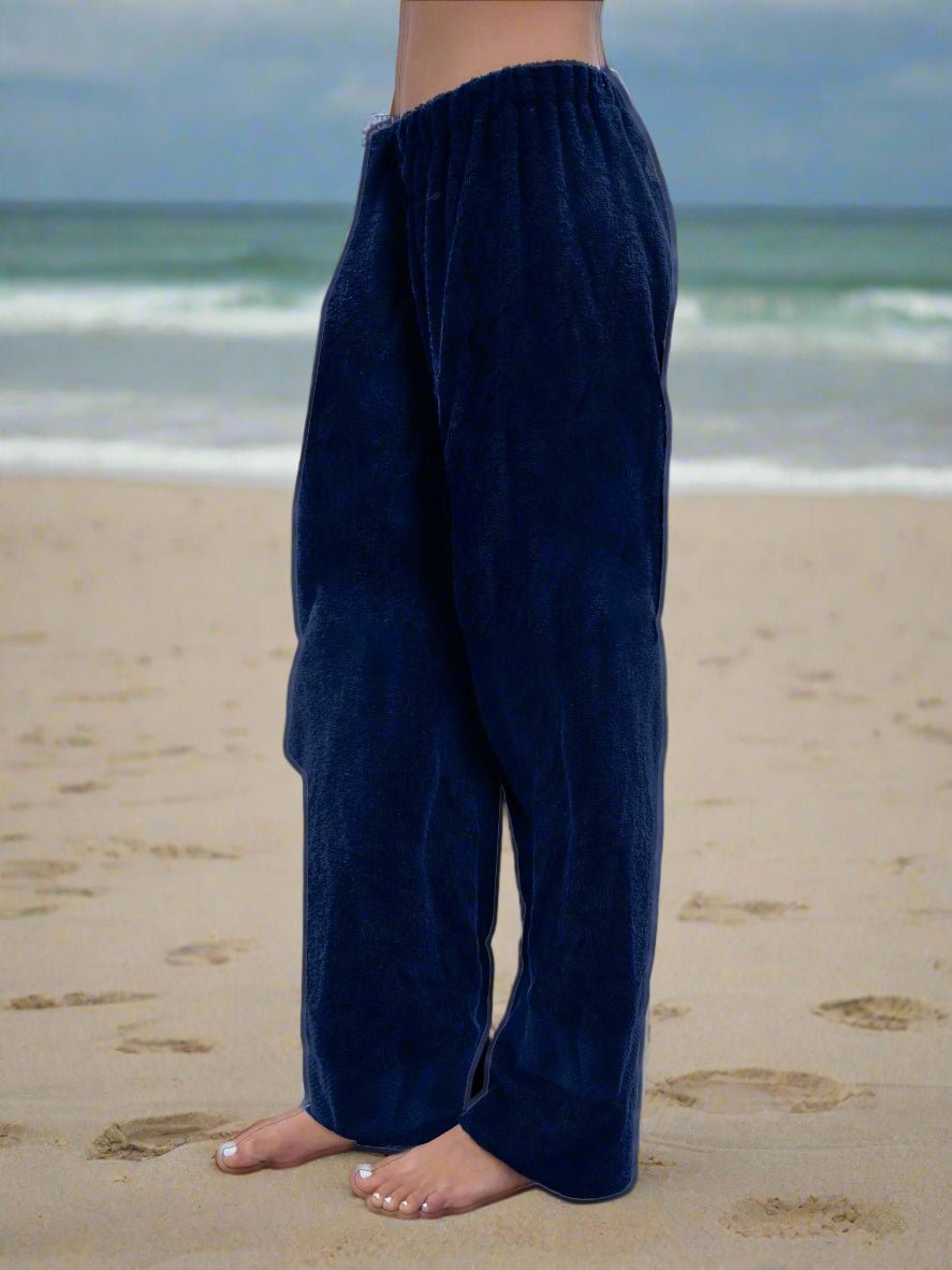 Towel Pants - Navy Blue - IN - STOCK Fast Shipping - Beach, Swimming, Resortwear, Boys, Girls, Adults - Paradise Towelwear