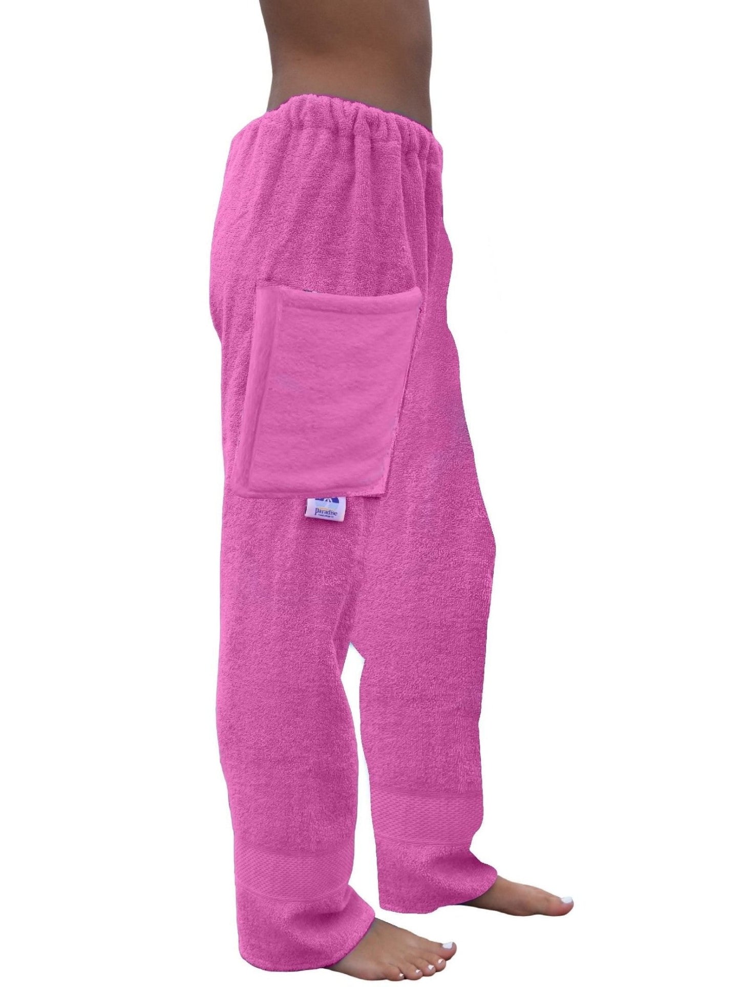 Towel Pants - Solid Pink Color - IN STOCK Fast Shipping - Beach, Swimming, Resortwear, Boys, Girls, Adults - Paradise Towelwear