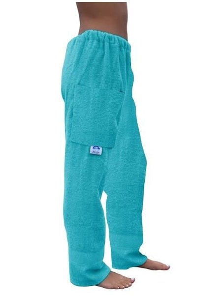 Towel Pants - Turquoise Aqua Blue - IN - STOCK Fast Shipping - Beach, Swimming, Resortwear, Boys, Girls, Adults - Paradise Towelwear